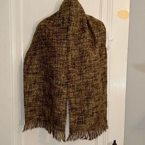 Jones New York brown & tan acrylic/mohair/polyester nubby scarf